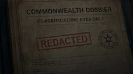 A classified Commonwealth dossier marked redacted