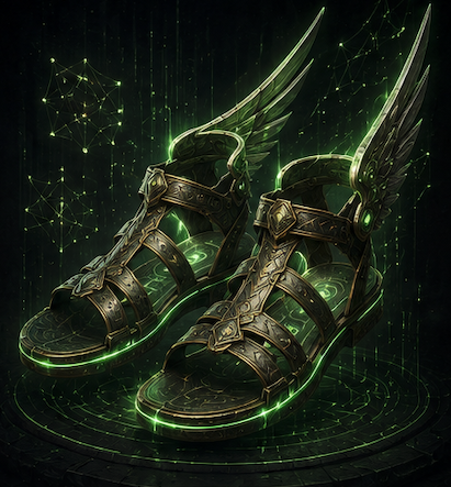 Hermes represented by winged sandals