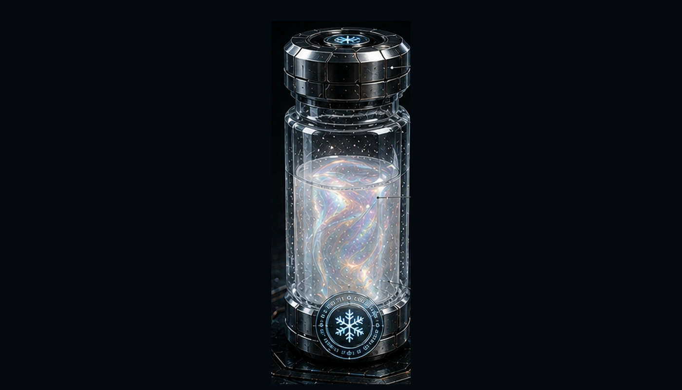 Iridescent white Milk Technology vial